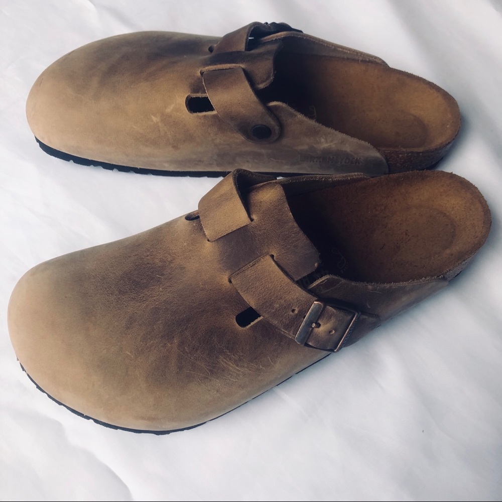 Birkenstock Brown leather clogs like NEW 12
